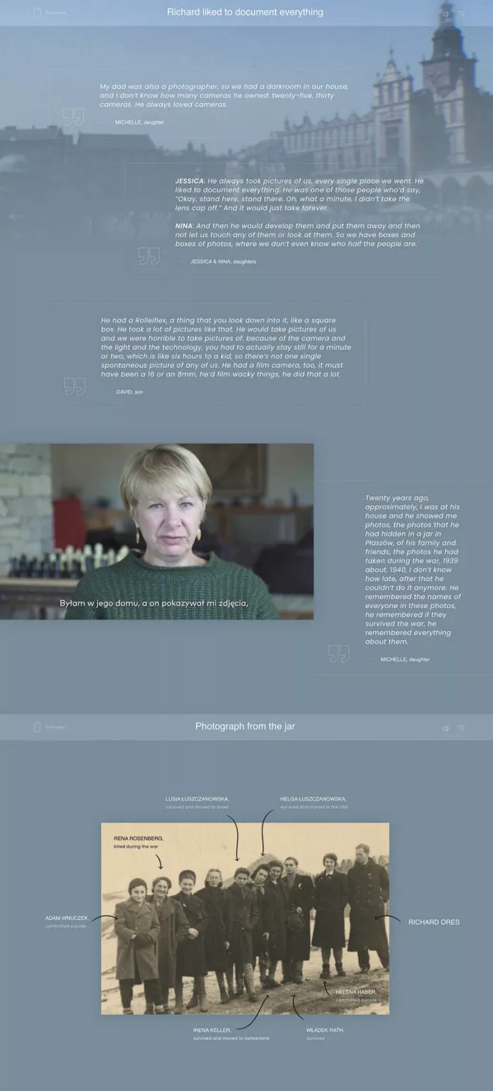 Screenshot of the video page