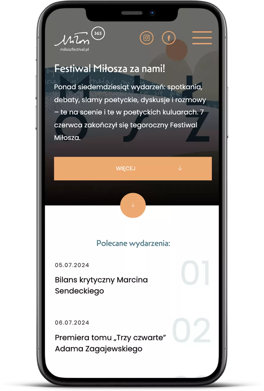 Wordpress development - wizualizacja strony głównej w wersji mobilnej