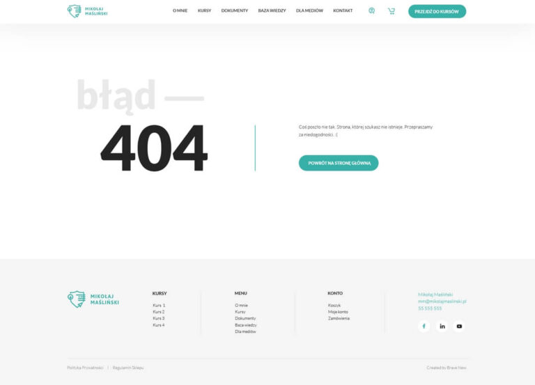 Screenshot of 404 error page