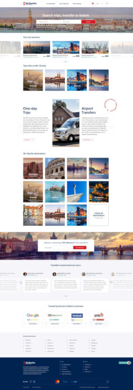 Screenshot showing the layout of the website