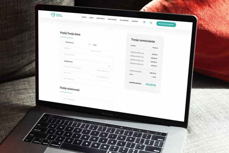 Visualization of the order process on website